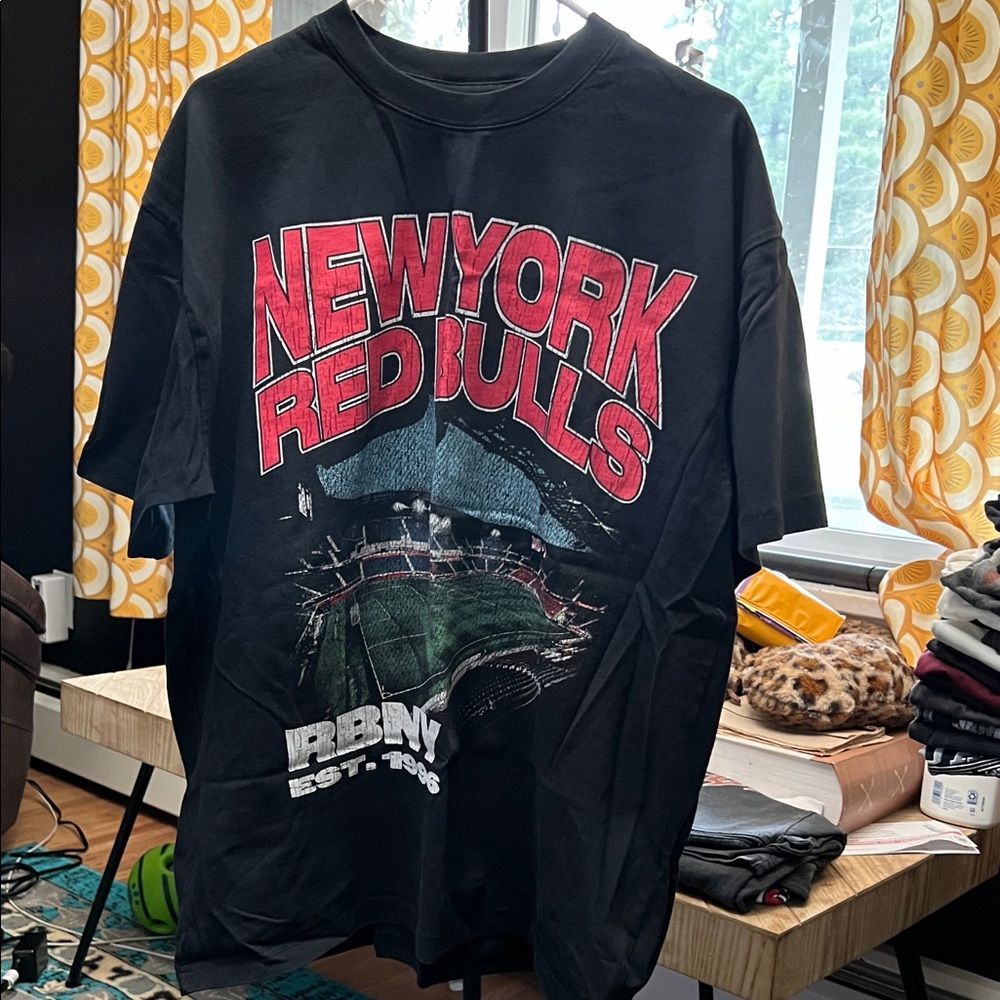New York Red Bulls Black Oversized Graphic T-Shirt